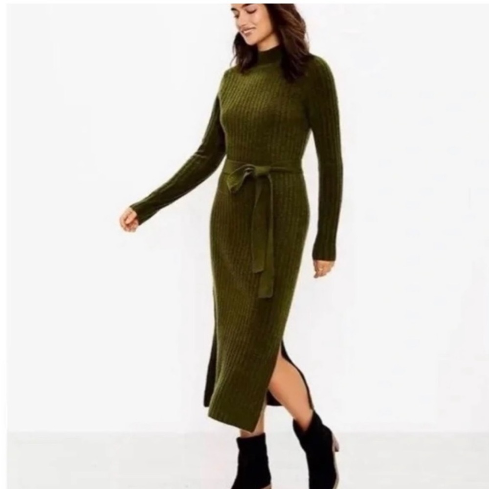 Loft MIDI ribbed sweater dress